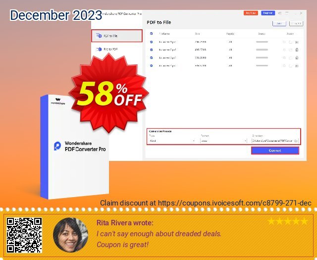 Wondershare PDF Converter PRO for Mac (Lifetime) beeindruckend Promotionsangebot Bildschirmfoto