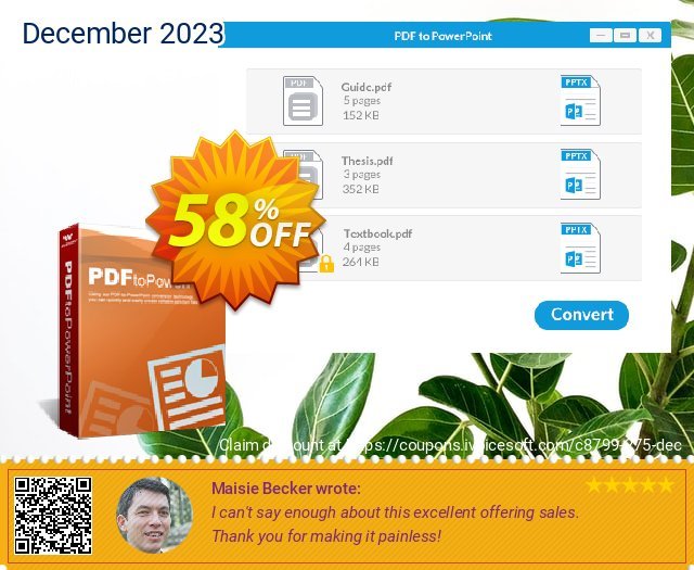 Wondershare PDF to PowerPoint Converter discount 58% OFF, 2022 Back to School deals. Winter Sale 30% Off For PDF Software