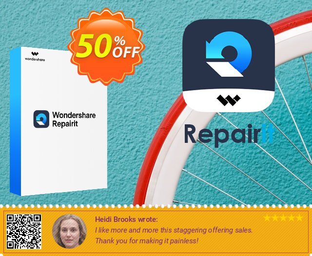 Wondershare Repairit discount 50% OFF, 2023 Fourth of July promo. Recoverit Video Repair (Win) Formidable discount code 2023