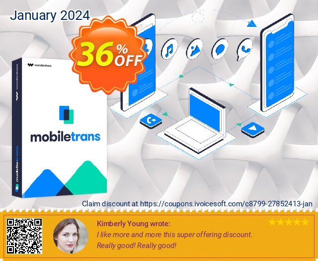 Wondershare MobileTrans - WhatsApp Transfer discount 36% OFF, 2023 End year offering sales. MT 30% OFF