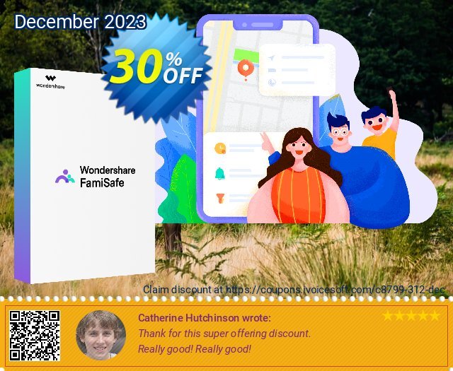 Wondershare FamiSafe discount 30% OFF, 2023 End year offering discount. 30% OFF Wondershare FamiSafe, verified