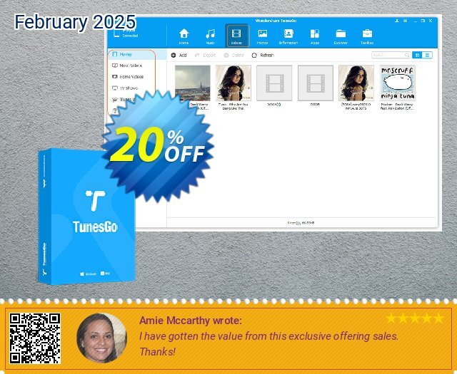Wondershare TunesGo 惊人的 产品折扣 软件截图