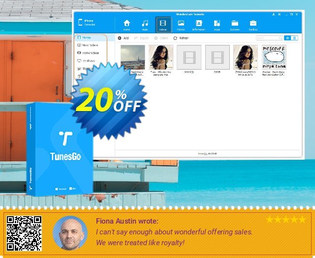 Wondershare TunesGo for iOS & Android (MAC) discount 20% OFF, 2024 World Heritage Day offering sales. Dr.fone 20% off