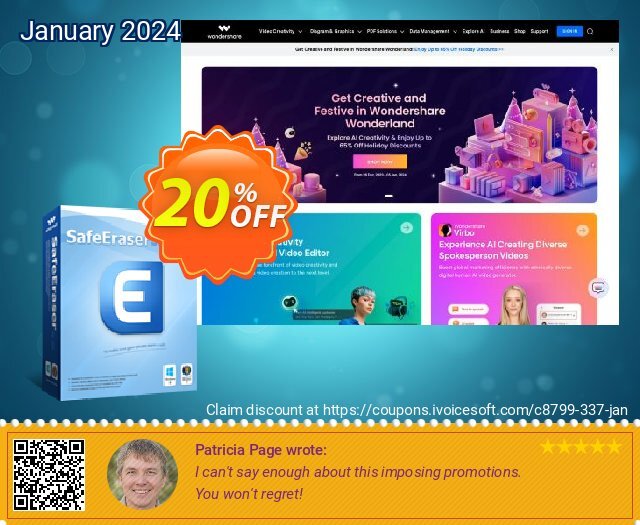 Wondershare SafeEraser discount 20% OFF, 2023 IT Professionals Day promo sales. Back to School 2023