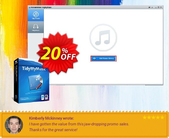 Wondershare Tidymymusic discount 20% OFF, 2024 April Fools' Day offering deals. Back to School 2024