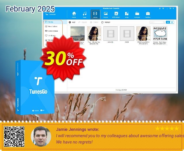 Wondershare TunesGo for Android (MAC) discount 30% OFF, 2024 Resurrection Sunday offering sales. 30% Wondershare Software (8799)