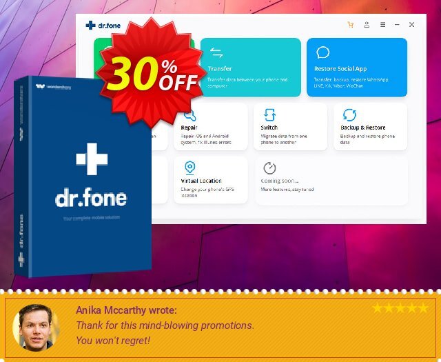 dr.fone - Recover (iOS) discount 30% OFF, 2024 World Heritage Day discounts. 30% Wondershare Software (8799)