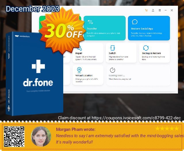 dr.fone - Phone Transfer (iOS) umwerfende Verkaufsförderung Bildschirmfoto