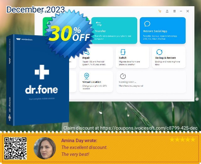 dr.fone - Erase (iOS) discount 30% OFF, 2023 Christmas Eve discount. Dr.fone all site promotion-30% off