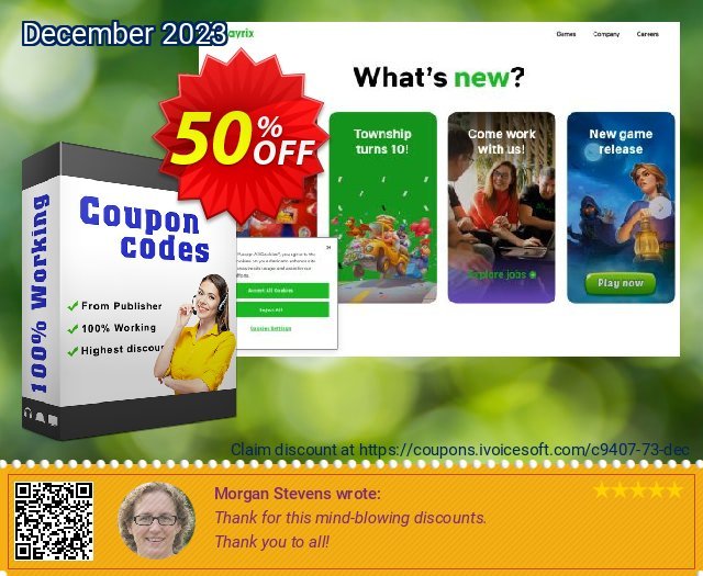 Gardenscapes(TM) discount 50% OFF, 2024 World Ovarian Cancer Day offering sales. Discount 50% for all products