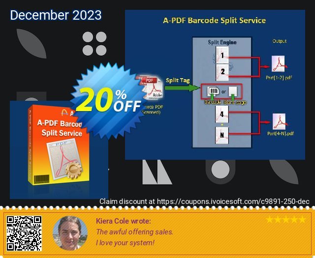 A-PDF Barcode Split Service discount 20% OFF, 2024 Labour Day offering sales. A-PDF Coupon (9891)