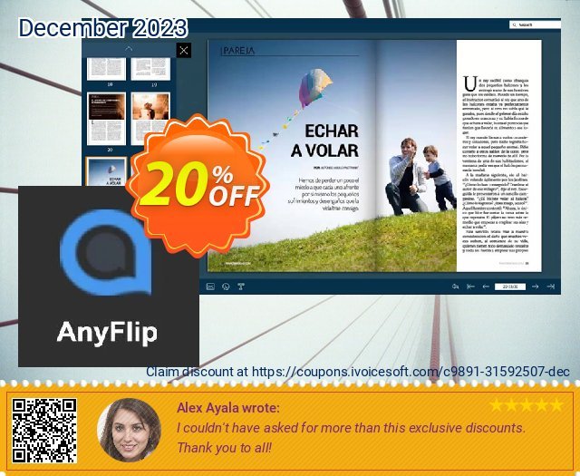AnyFlip Professional One month discount 20% OFF, 2024 Easter Day offering sales. 20% OFF AnyFlip Professional One month, verified