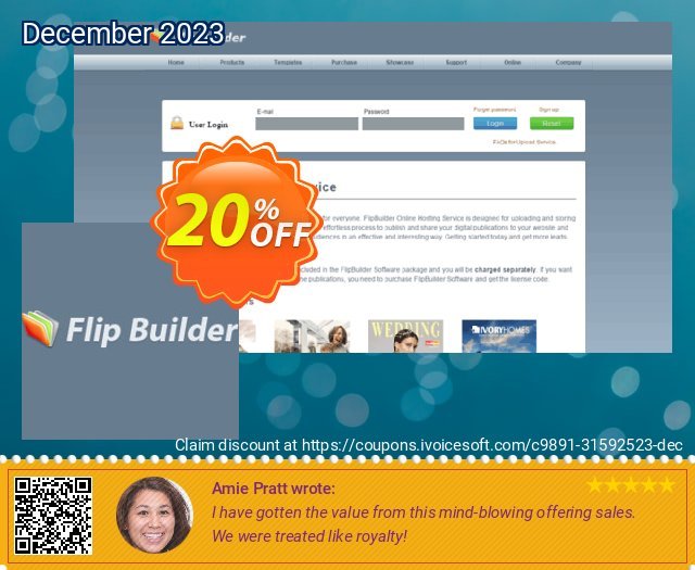 FlipBuilder Online Service impresif kupon diskon Screenshot