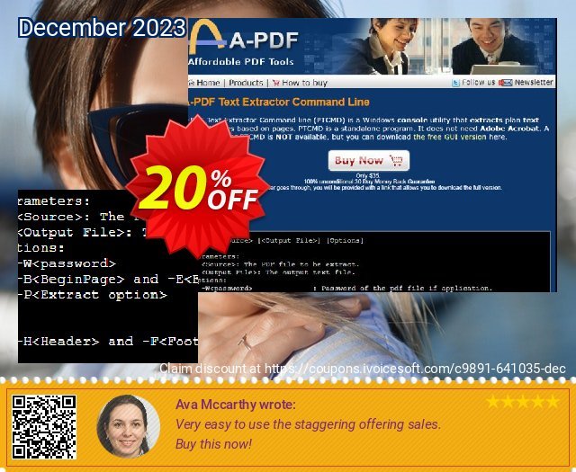 A-PDF Text Extractor Command Line discount 20% OFF, 2024 Good Friday offer. A-PDF Coupon (9891)