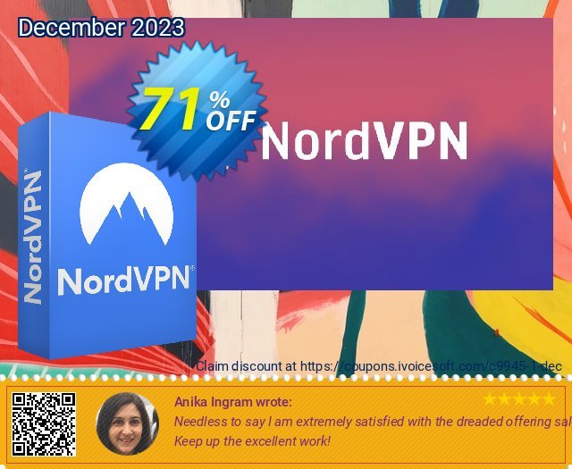 NordVPN 3-year plan discount 71% OFF, 2022 World Population Day offering sales. 71% OFF NordVPN 3-year plan, verified