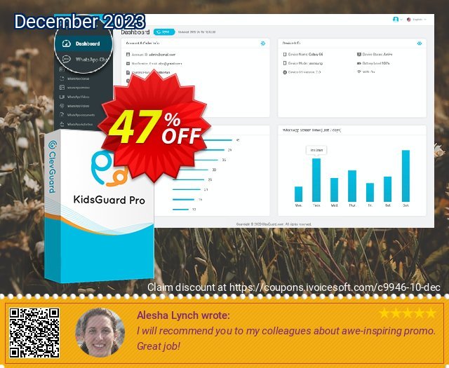 KidsGuard Pro for WhatsApp überraschend Preisreduzierung Bildschirmfoto