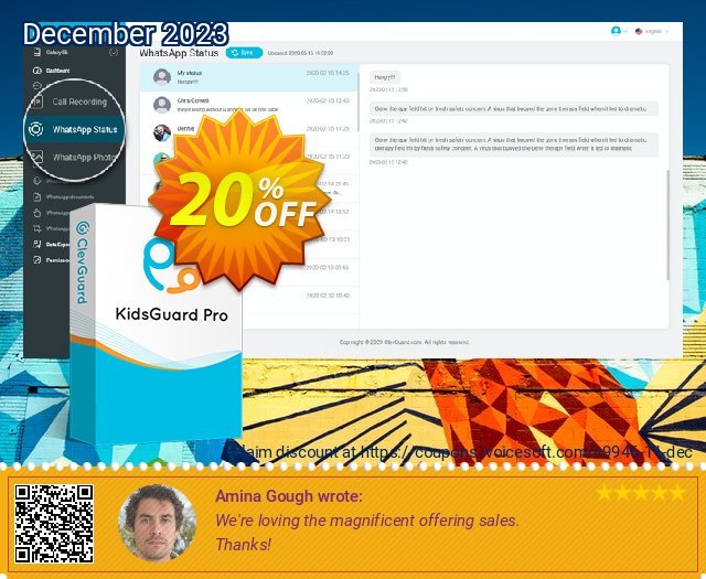 KidsGuard Pro for WhatsApp (1-Month Plan) discount 20% OFF, 2024 April Fools' Day deals. 20% OFF KidsGuard Pro for WhatsApp (1-Month Plan), verified