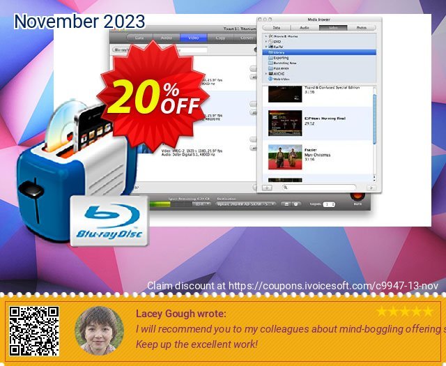 Roxio Toast 20 High-Def/Blu-ray Disc Plug-in menakuntukan penawaran sales Screenshot