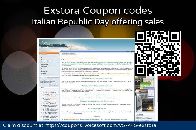 Exstora Coupon code for 2024 Italian Republic Day